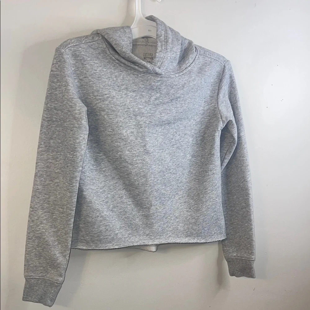 Justice Girls Active Gray Cropped Hooded Sweatshirt Size 10 #32